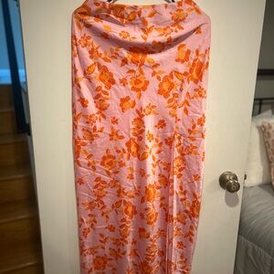 ALTAR’D STATE Floral Pink and Orange Maxi Skirt